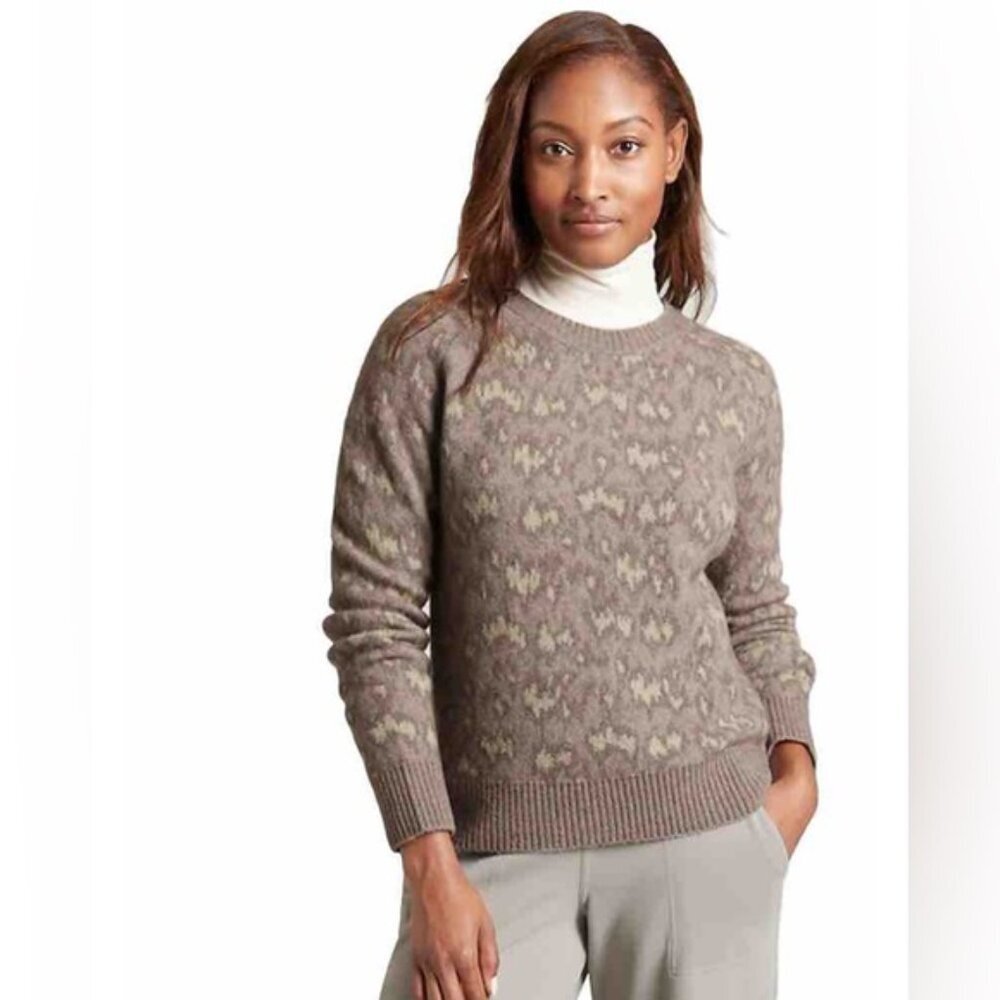 NWT ATHLETA MERINO EXTRA FINE WOOL Blend Hawthorn Textured Crew Sweater Size 1X